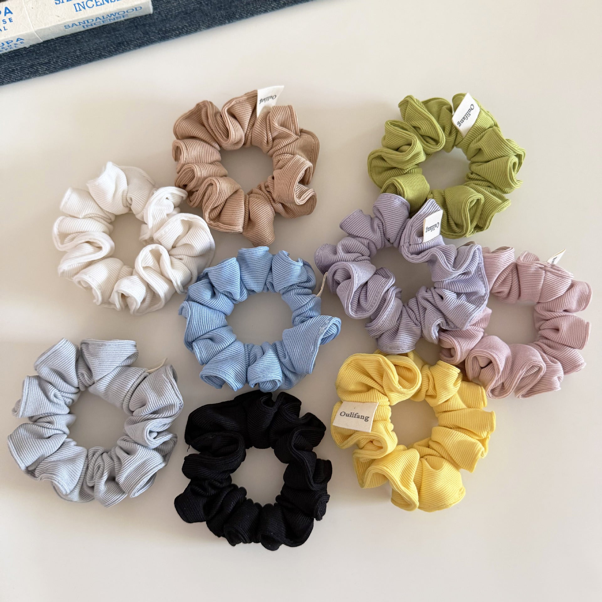 Ribbed Knit Colorful Small Hair Scrunchie MK2BLW6W6HSR11