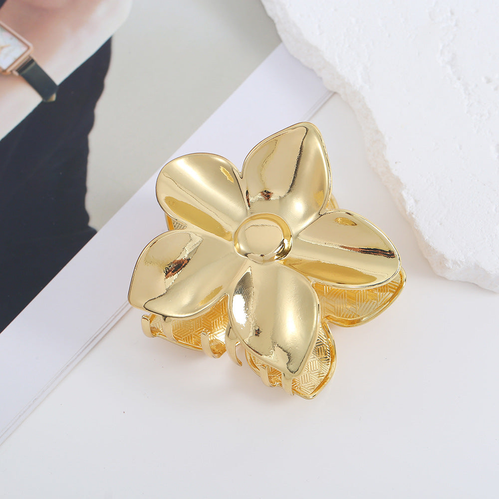 Gold Plated Flower Hair Clip - DippedShop Wholesale - #0403