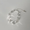 Simple Transparent Crystal Beaded Chain Bracelet 6W6JBR340