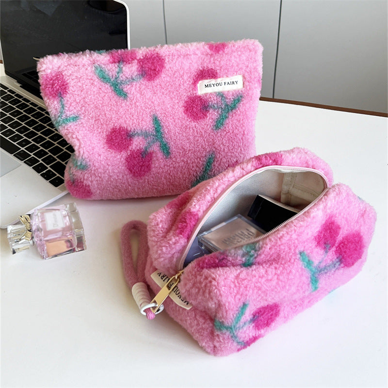 Plush Cherry Makeup Bag - DippedShop Wholesale - #4307
