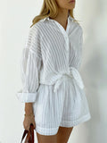 Floral Stripe Shirt Shorts - DippedShop Wholesale - #6947