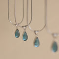 French Teardrop Pendant Snake Chain Necklace 6W6JNC1075