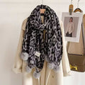 Leopard Print Pompom Scarf - DippedShop Wholesale - #0579