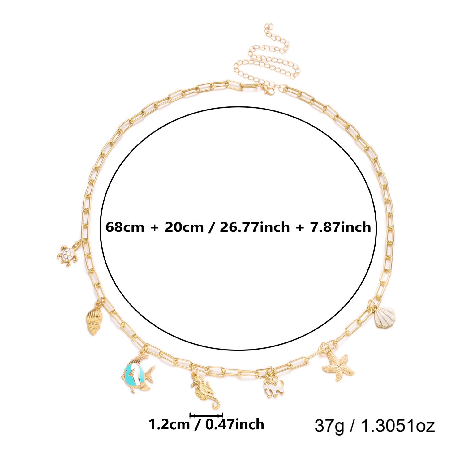 Cute Ocean Animal Charm Link Waist Chain 8ZA6JBC99T