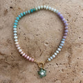 Handmade Multi-Color Flower Pendant Beaded Necklace 6W6JNC420L