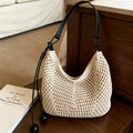 Minimalist Solid Color Hollow Hand-Woven Handbag MK2BCR6W10BBG18