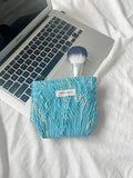 Minimalist Color Block Embossed Travel Makeup Bag MK2BW6W10BOB391