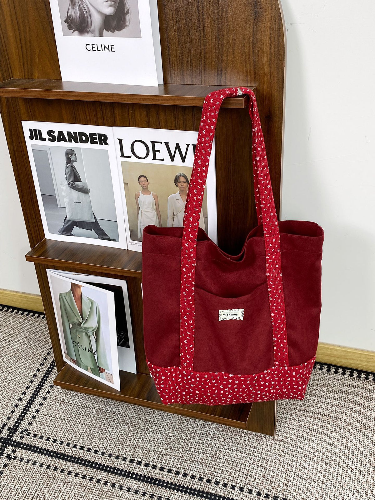 Floral Contrast Shoulder Bag - DippedShop Wholesale - #5587