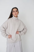 High Collar Loose Sweater - DippedShop Wholesale - #3251