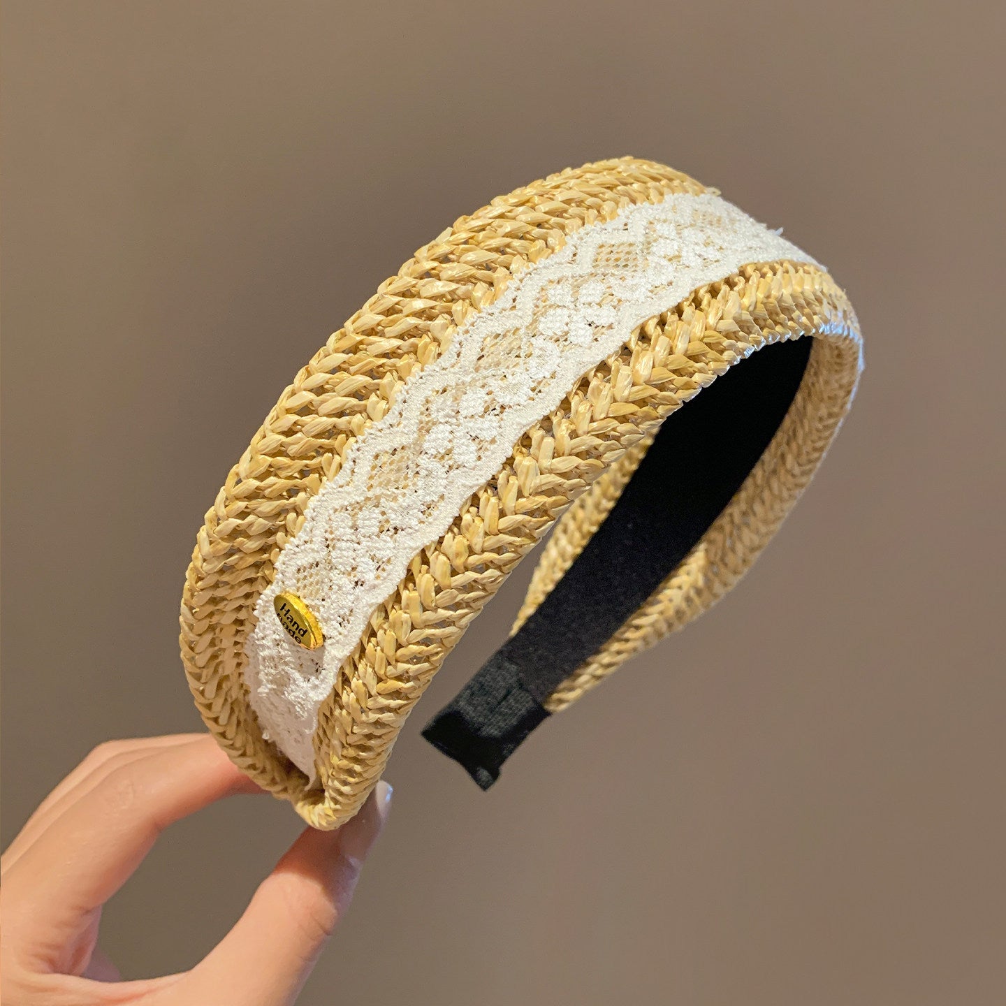 Minimalist Woven Straw Wide Headband 6W6HBD266