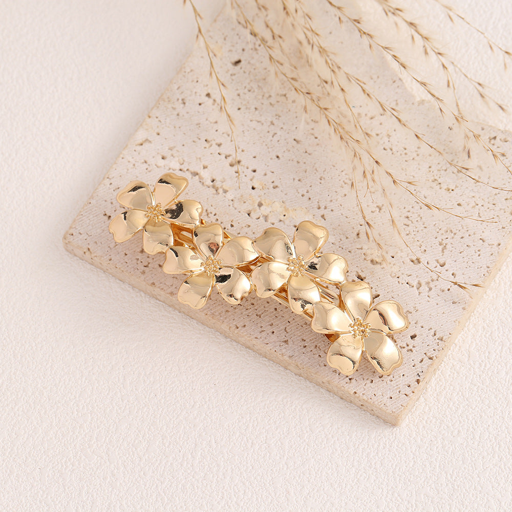 Fashion Metal Gold Flower Hair Claw Clip MK2MBEP6W6HCP379