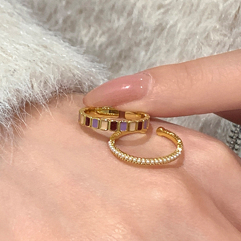 Colorful Geometric Open Ring - DippedShop Wholesale - #6083