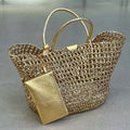 Stylish Gold Hollow Out Large Capacity Tote Bag MK2BK6W10BBG08