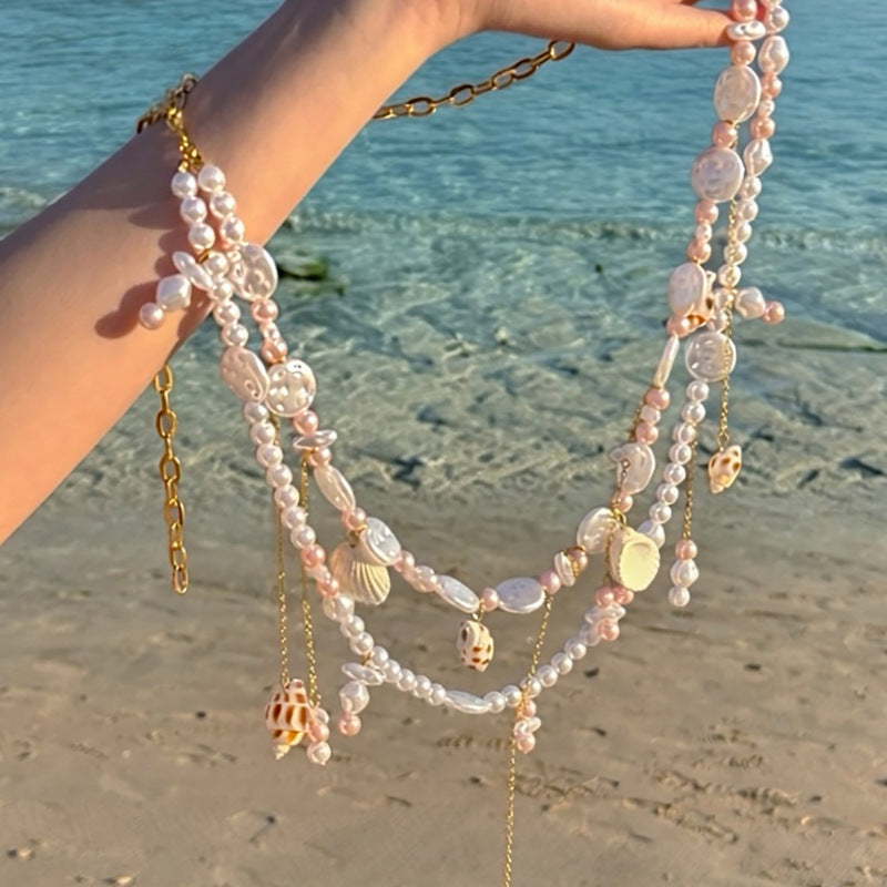 Elegant Pearl Shell Beaded Tas - DippedShop Wholesale - #6307