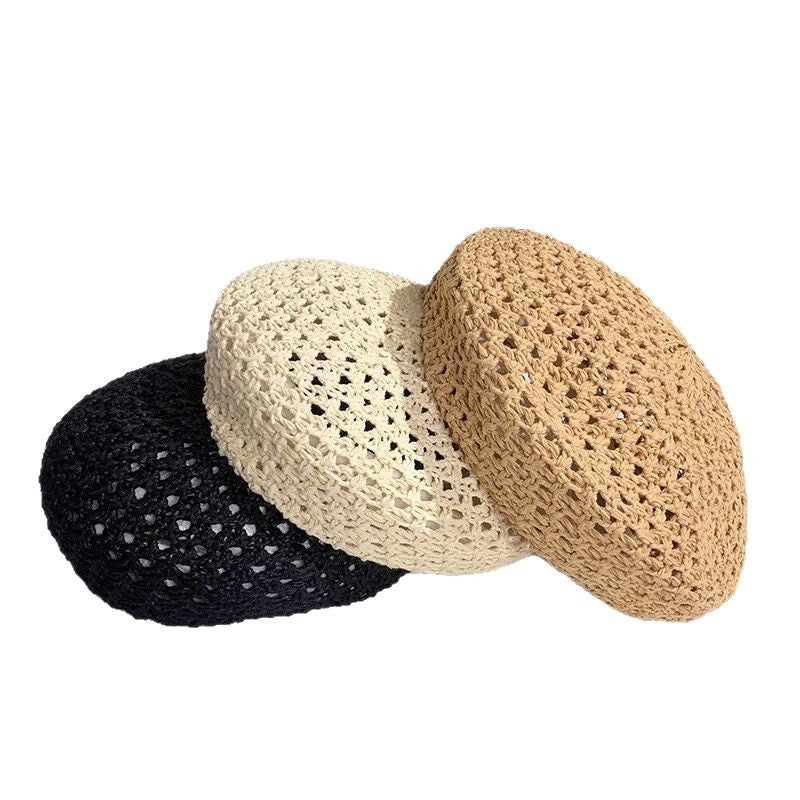 Simple Hollow Out Crochet Thin Beret Hat MK2CK6W6HAT65