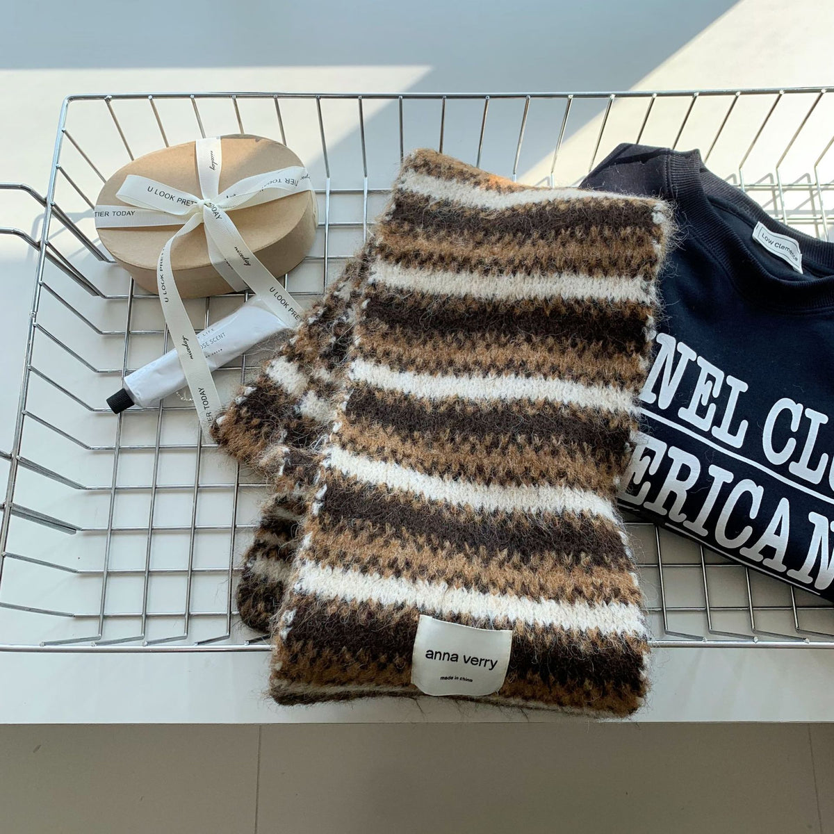 Striped Knit Winter Scarf - DippedShop Wholesale - #3107