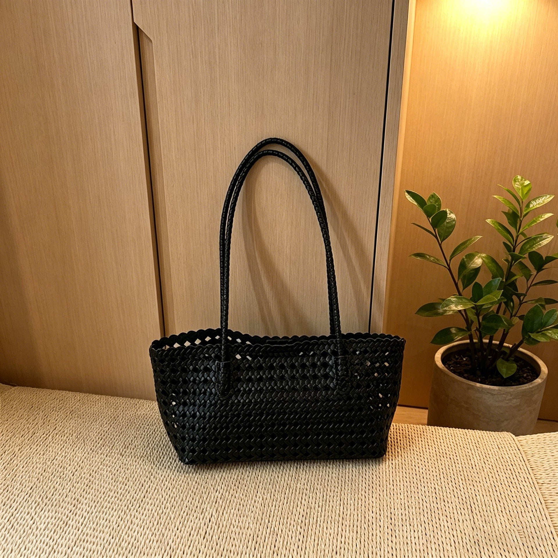 Woven Hollow Out Tote Bag - DippedShop Wholesale - #5955