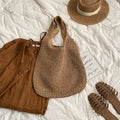 Woven Straw Shoulder Bag - DippedShop Wholesale - #4435