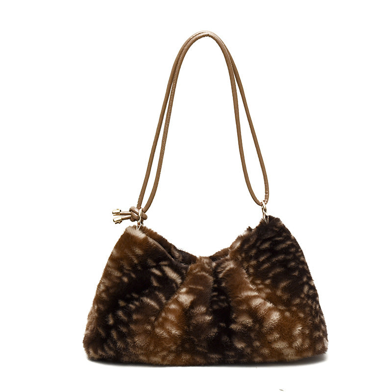 Trendy Soft Plush Deer Print Shoulder Bag 6W10BBG2373