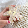Iridescent Rhinestone Starfish Non-Slip Hair Claw MK2PPM6W6HCP346