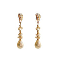 Baroque Pearl Gold Drop Earrings - DippedShop Wholesale - #0611
