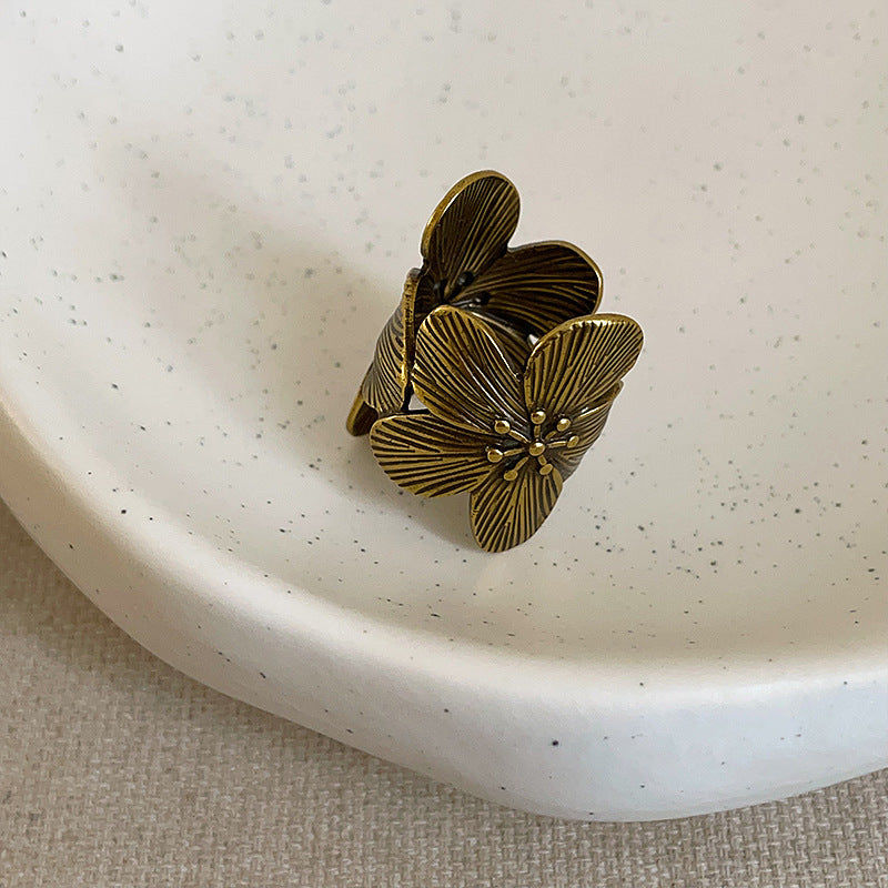 Vintage Floral Band Ring - DippedShop Wholesale - #4435