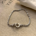 Fashion Interlocking Circle Pendant Chain Necklace 6W6JNC438