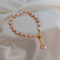 Retro Gold Plated Wrapped Baroque Pearl Bracelet 6W6JBR704