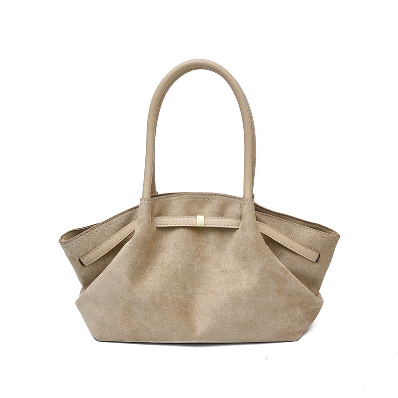 Casual Suede Large Capacity Ruched Tote Bag 6W10BBG1868