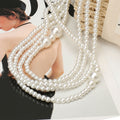 Elegant Layered Pearl Chain Ve - DippedShop Wholesale - #6883