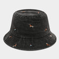 Casual Distressed Embroidery Packable Bucket Hat 8BK6HAT181L
