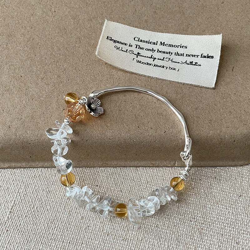 Trendy Irregular Crystal Beaded Link Chain Bracelet 6W6JBR337