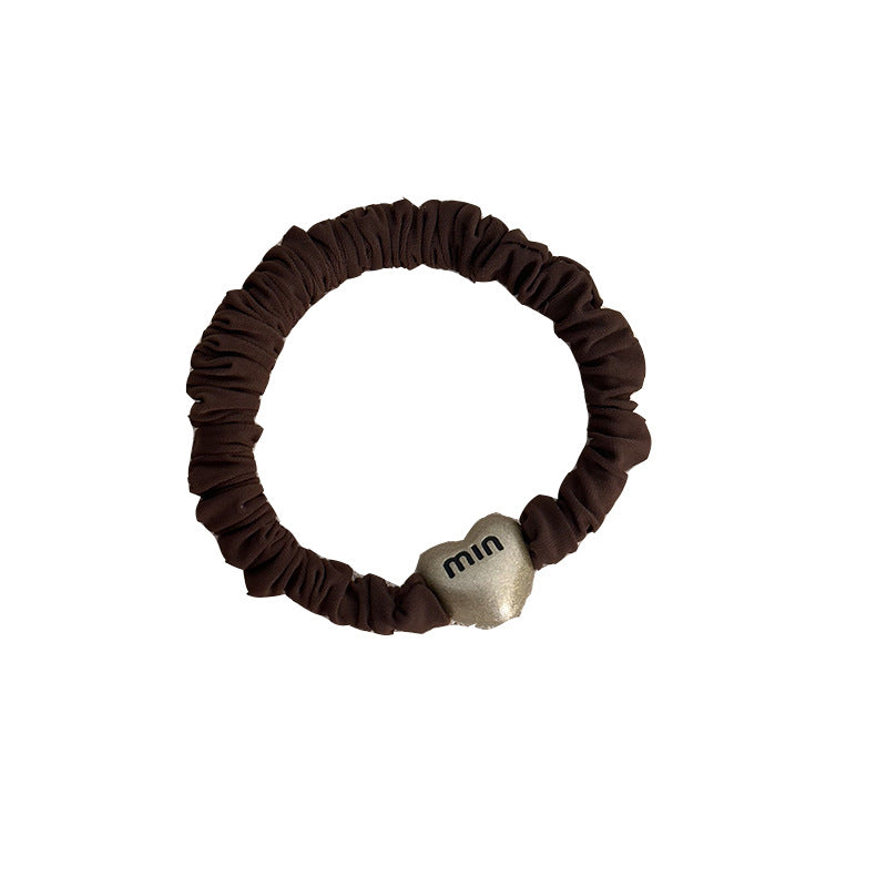 Metal Heart Elastic Hair Tie - DippedShop Wholesale - #5315