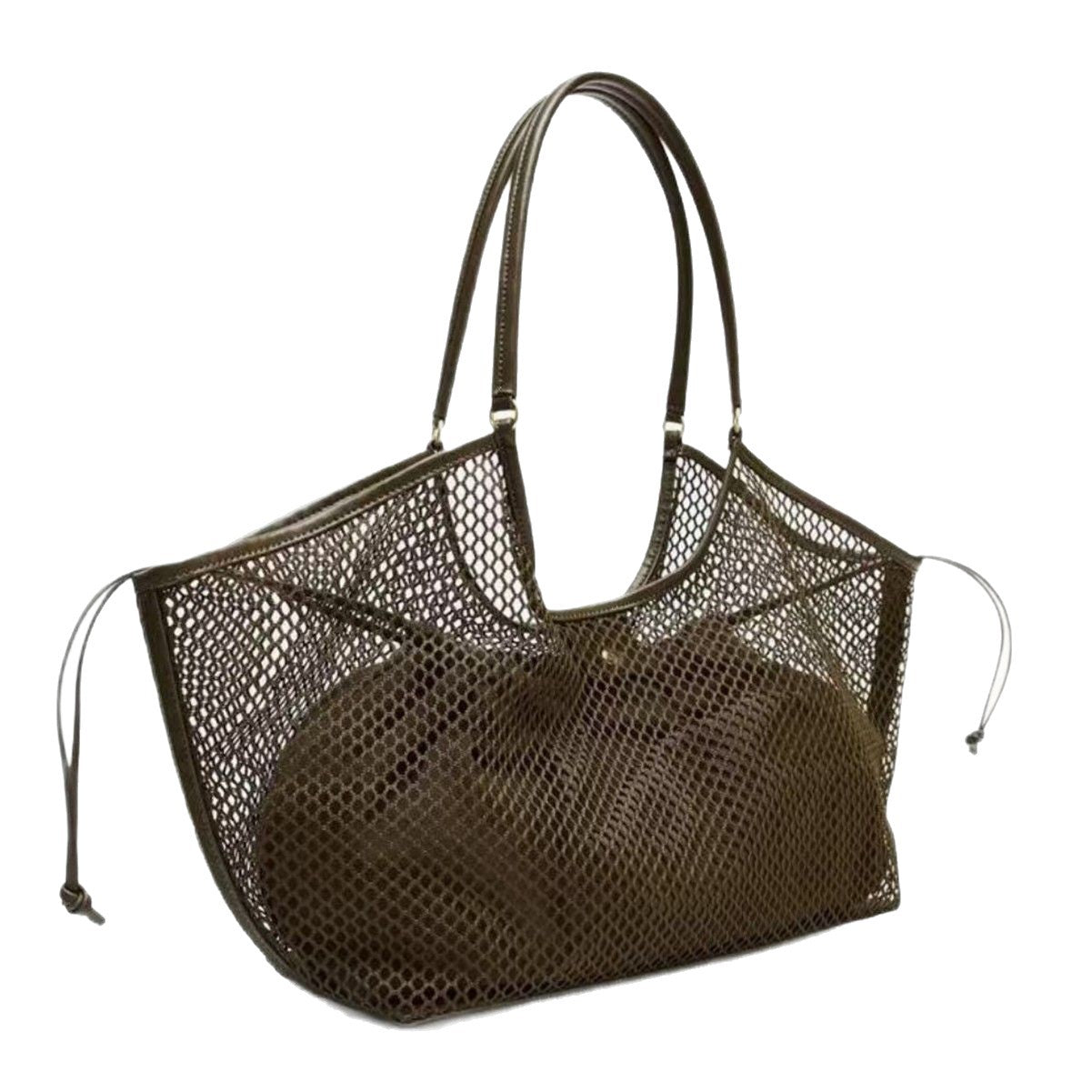Minimalist Solid Color Hollow Straw Woven Shoulder Bag MK2BCR6W10BBG20