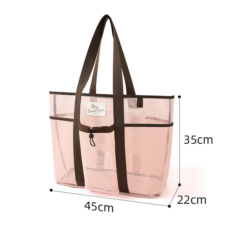 Fashion Large Capacity Mesh Beach Shoulder Bag 8BW6BOB84T