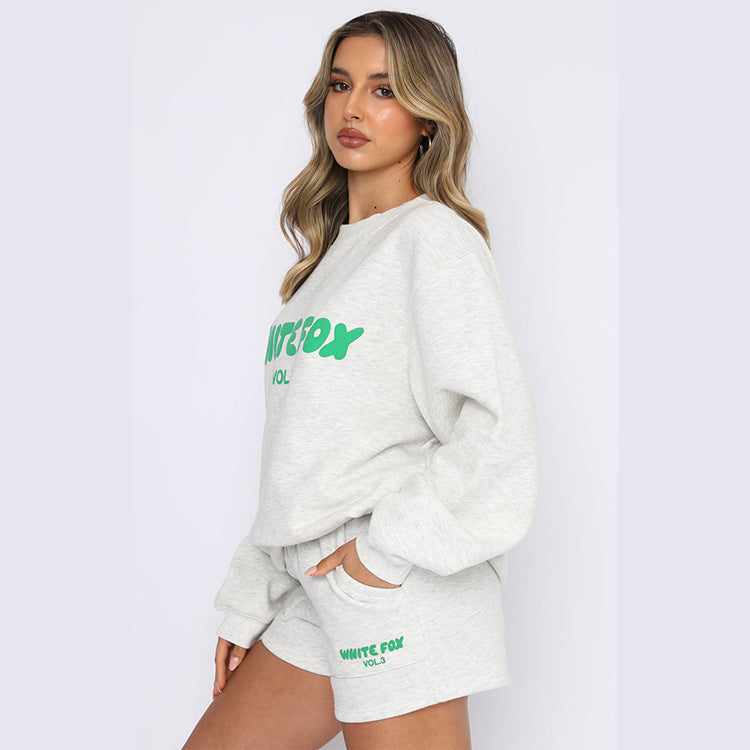 Letter Print Sweatshirt Set - DippedShop Wholesale - #4019