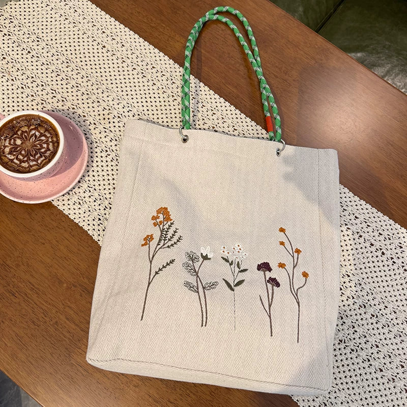 Vintage Floral Denim Tote - DippedShop Wholesale - #4819
