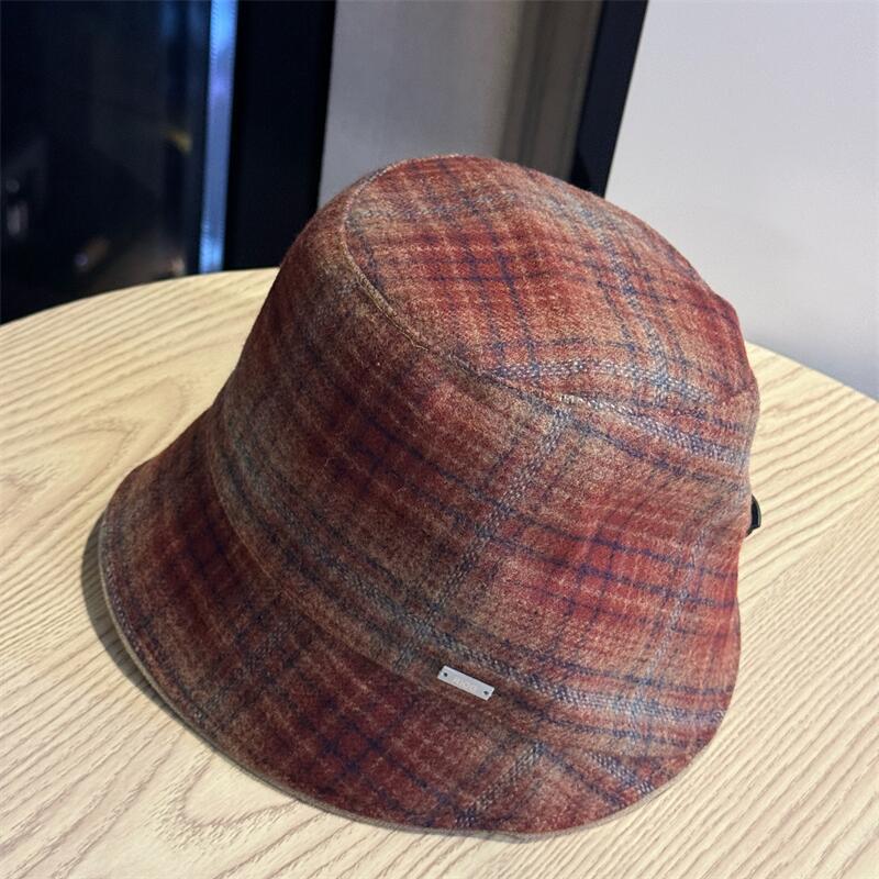 Warm Plaid Bucket Hat - DippedShop Wholesale - #2803