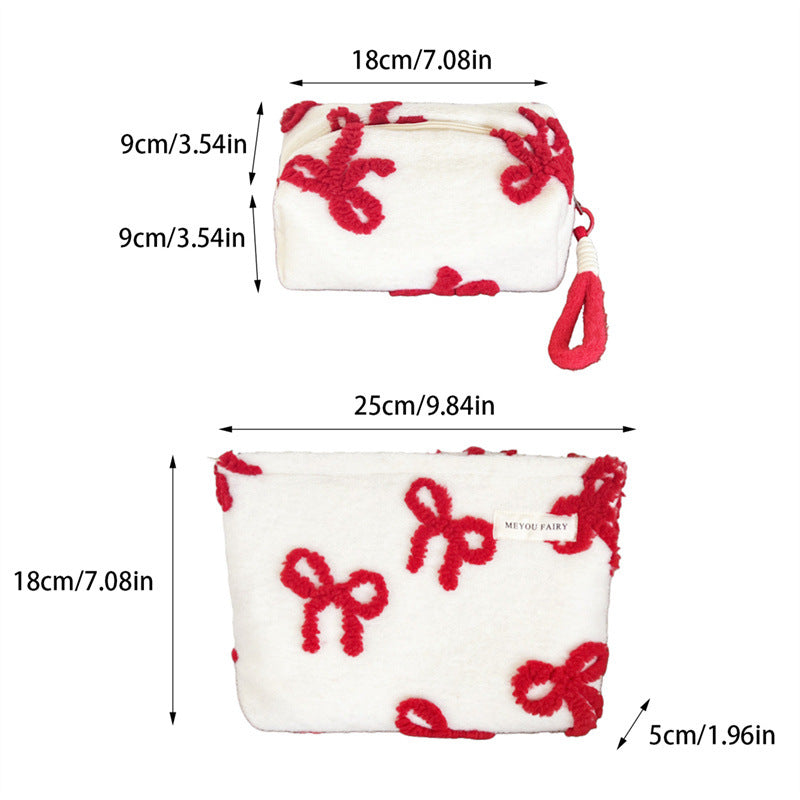 Sweet Bowknot Decor Large Capacity Cosmetic Bag 6C5CO283