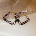 Trendy Leopard Print Circle Statement Hoop Earrongs 6W6JER758