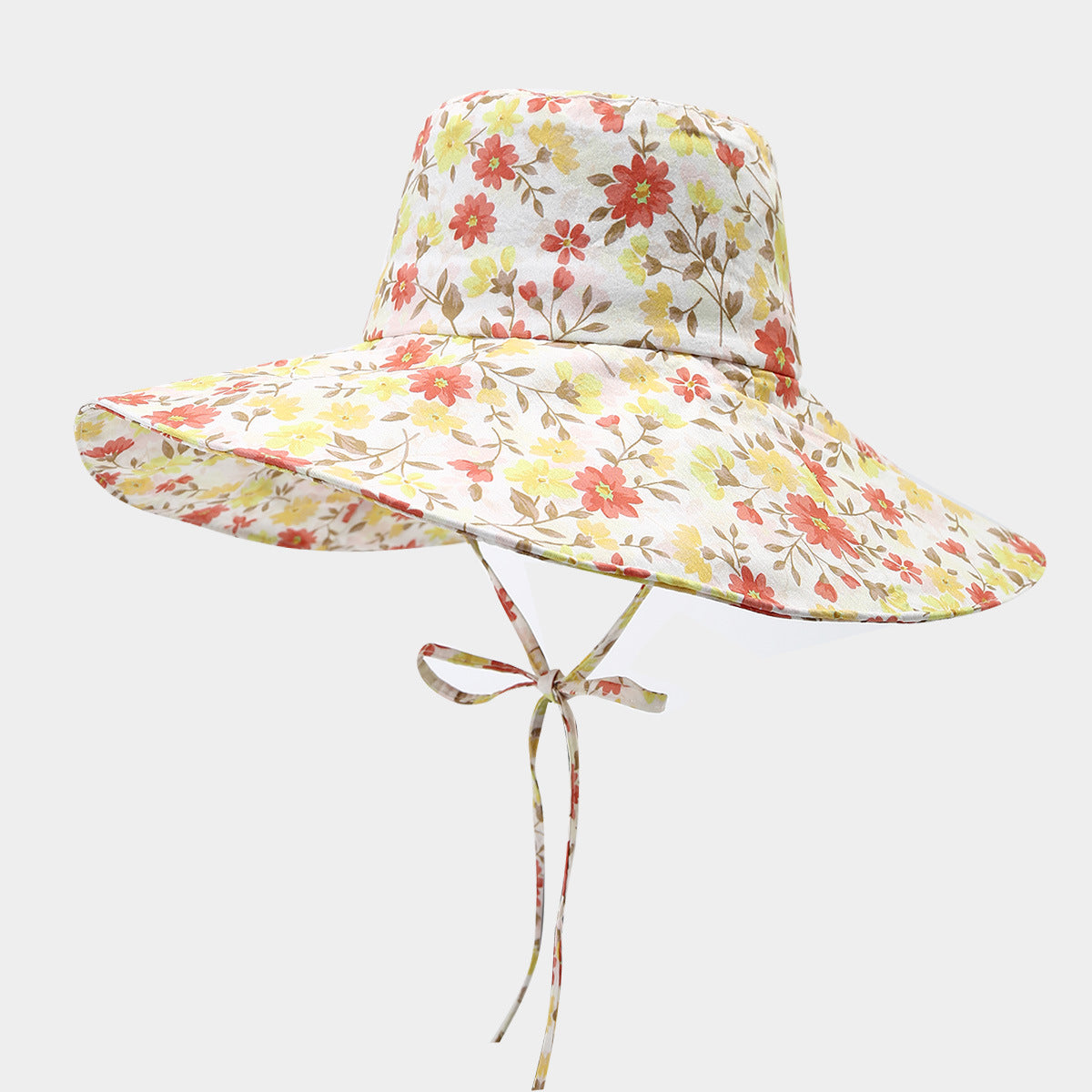 Fashion Floral Print Wide Brim Bucket Hat MK2BW6W6HAT107