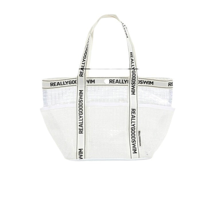 Stylish PVC Mesh Letters Strap Tote Bag 8CW6BBG475L