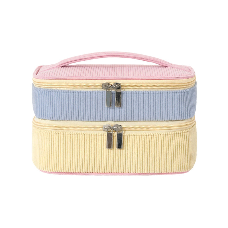Stylish Color Block Double Layer Cosmetic Bag 6S5CO120