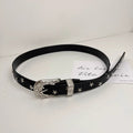 Vintage Chunky Buckle Star Leather Waist Belt 6W6JBT144