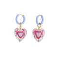 Heart Dangle Hoop Earrings - DippedShop Wholesale - #9235