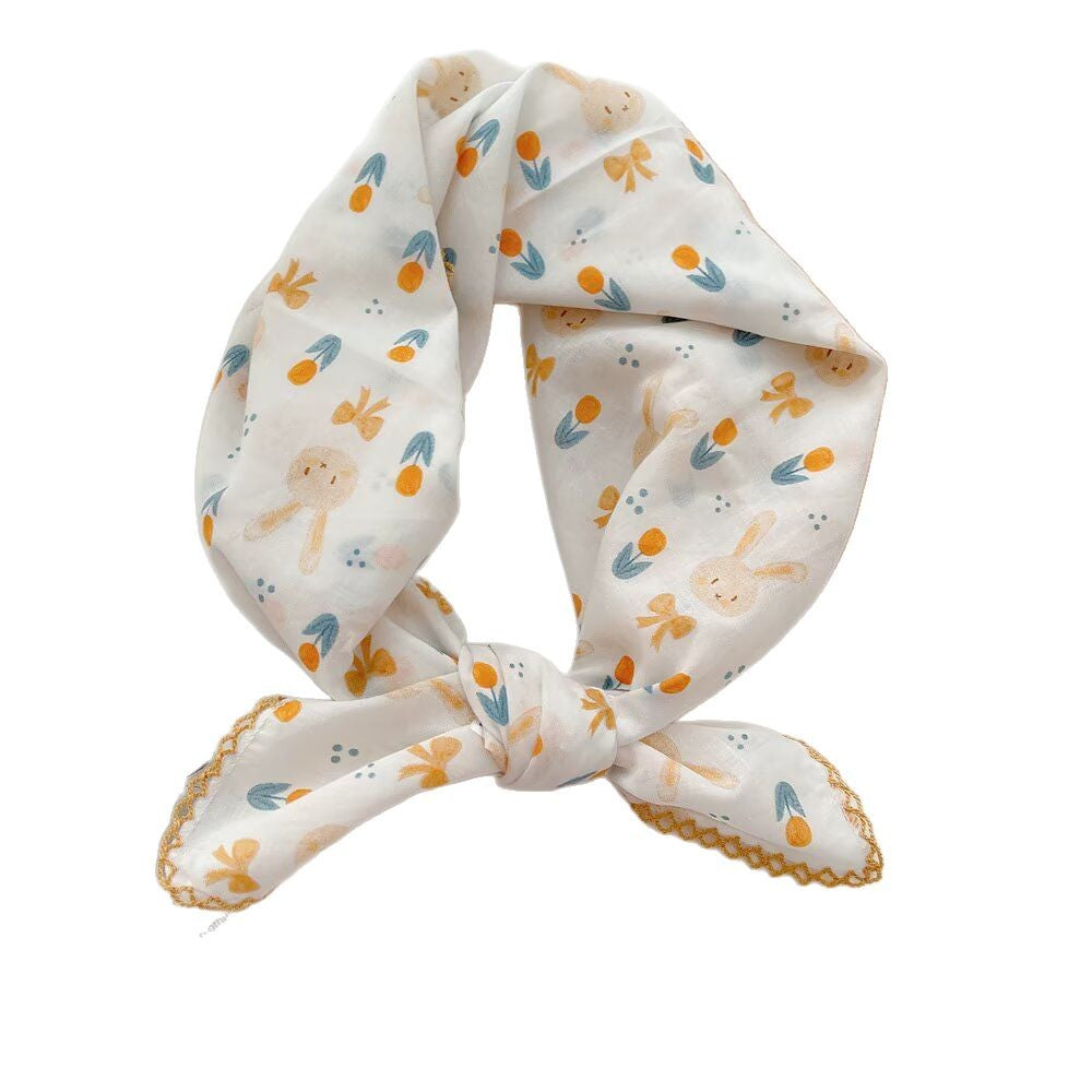 Flower Print Square Scarf - DippedShop Wholesale - #9555