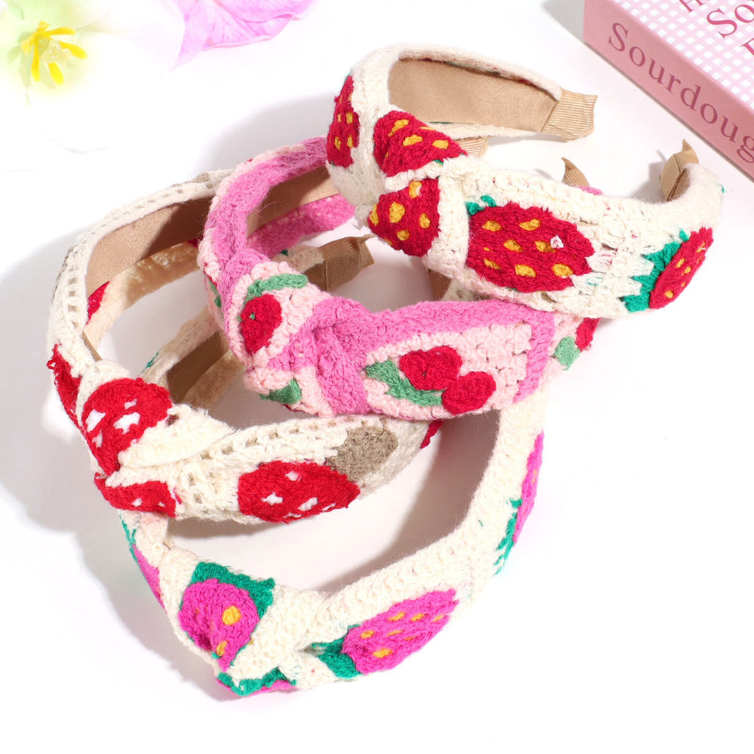 Floral Handmade Crochet Wide H - DippedShop Wholesale - #4371