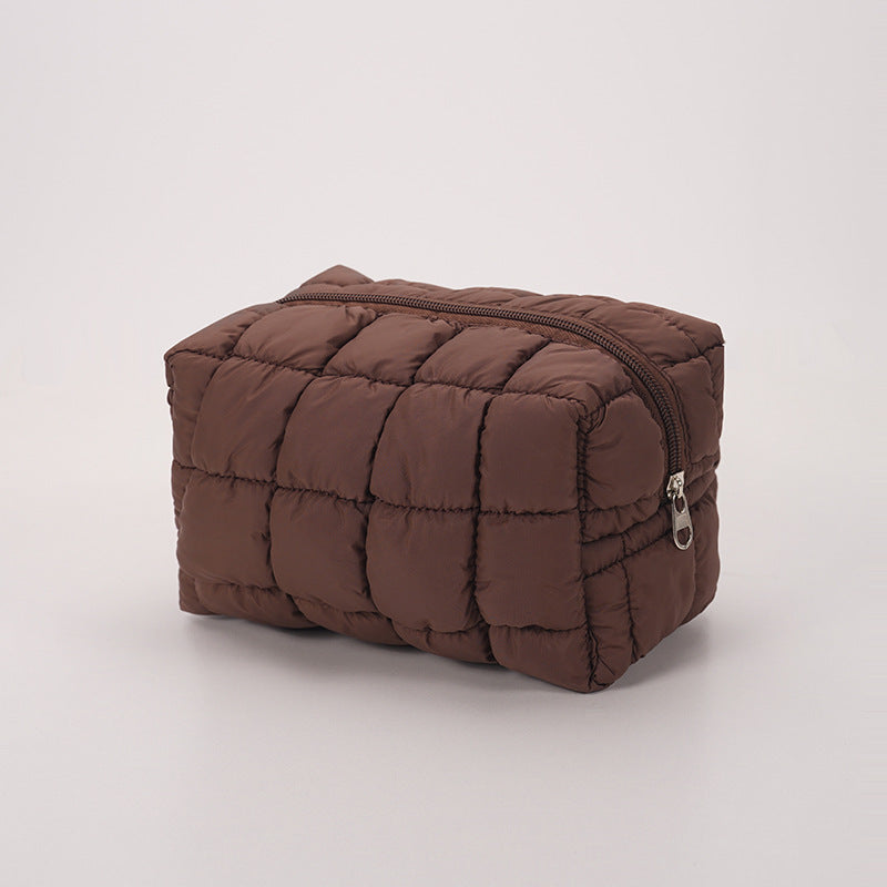 Simple Solid Color Quilted Shell Makeup Bag MK2BW6S10BOB94