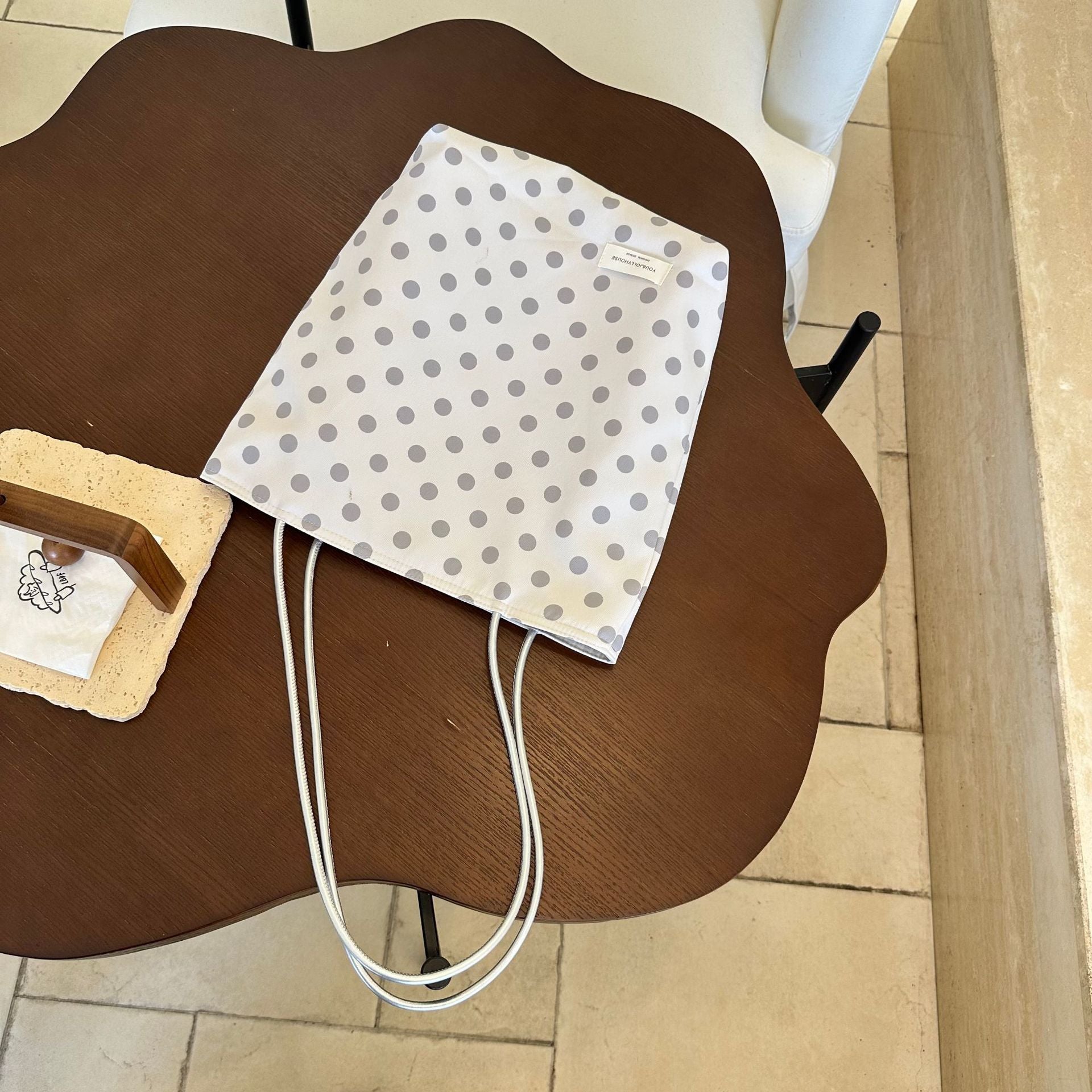 Minimalist Polka Dots Color Block Shoulder Bag MK2BLW6W10BBG563