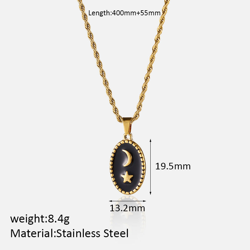 Chic Gold Plated Moon Pendant Choker Necklace 6W6JNC629